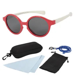 S8191 C6 Czerwono Białe Elastyczne okulary dziecięce z polaryzacją