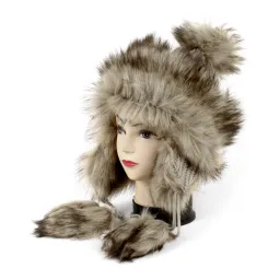 W210G Beige Winter Hat Warm Mongolian Hat