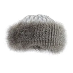 W164B White-Grey Winter Hat Warm Haker Toque