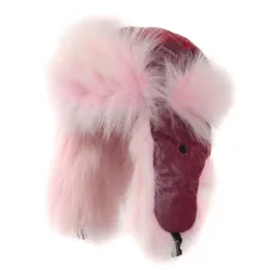 W153F Red-Pink Eared Winter Hat Warm Polyester