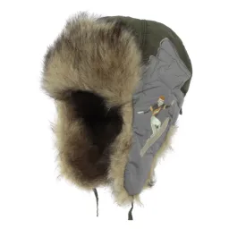 W150C Green-Grey Warm Eared Winter Hat Pilot Winter For Children Impregnated