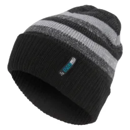 W304B Black Haker Fisherman Beanie - A Warm Winter Hat With Double-Insulated Knitwear.