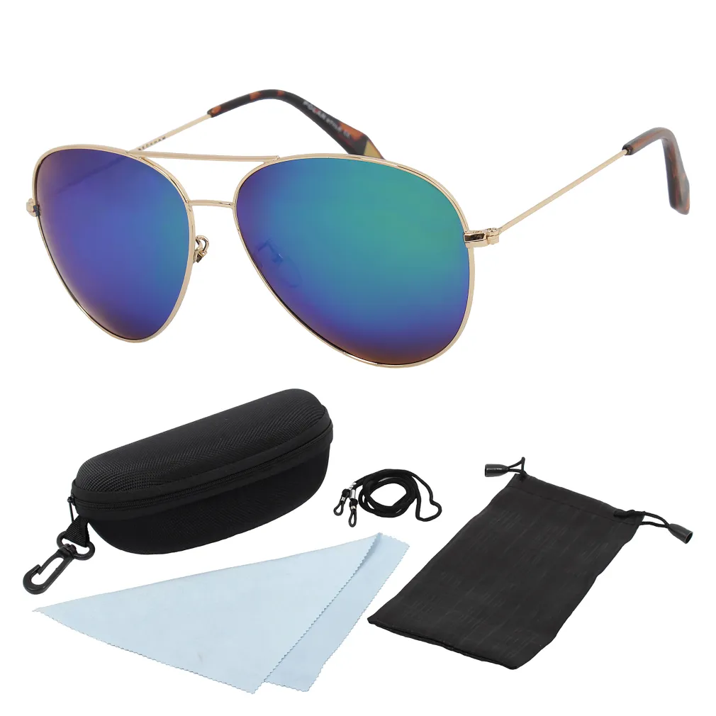 Polar Fashion 80101 C2 Gold-Blue Polarized Sunglasses Mirror Redo