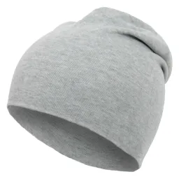 W385C Szara Przejściowa czapka beanie gładka dresowa