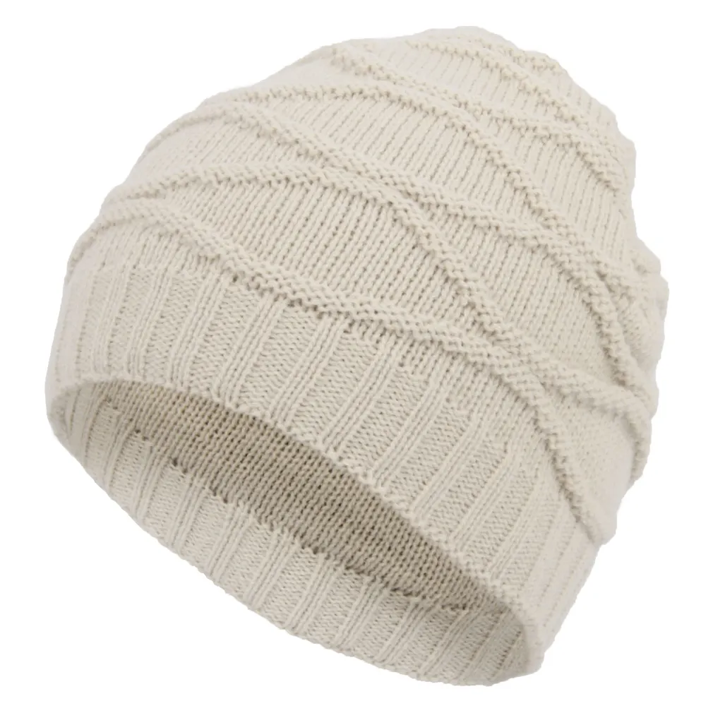 W316A Beige Women'S Winter Hat With Knitwear Beanie Haker