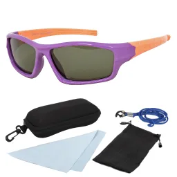 PJ1602D Fioletowo Pomarańczowe Elastyczne okulary dziecięce z polaryzacją