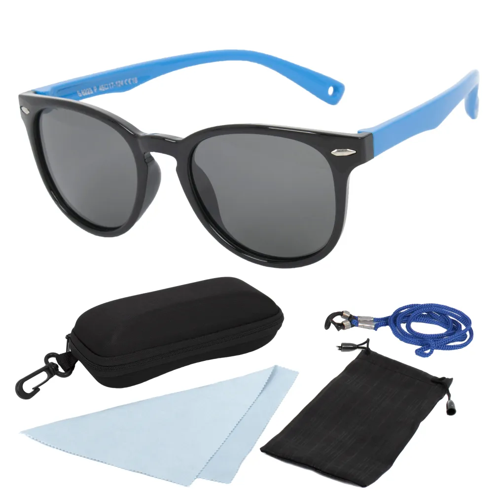 S8223 P18 Black Blue Flexible Sunglasses Children'S Polarized