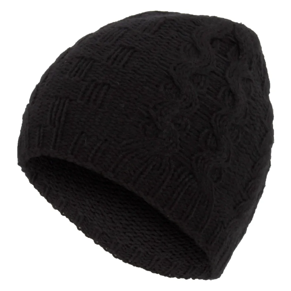 W313C Czarna Haker beanie dziewczęca czapka z dzianiny oryginalny design