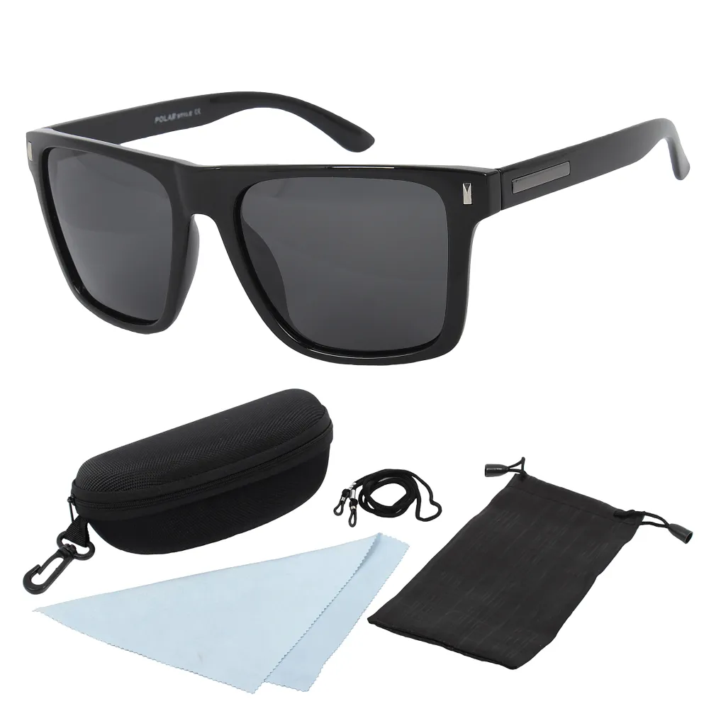 Polar Fashion P6070 C3 Black Shiny Polarized Sunglasses