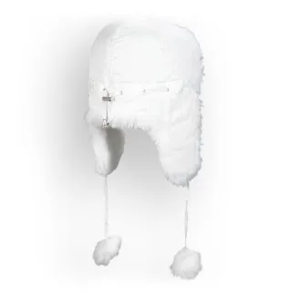 W102A Biała Ciepła zimowa czapka uszatka - 2