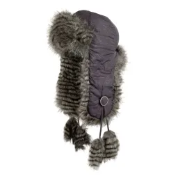 W224E Purple Warm Winter Hat With Long-Eared