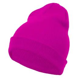 W242A Ciemnoróżowa Haker banie czapka zimowa smerfetka krasnal gładka neonowe kolory