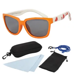 PJ1603A Pomarańczowo Białe Elastyczne okulary dziecięce z polaryzacją