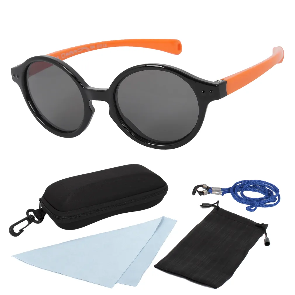 S8191 C17 Black Orange Flexible Sunglasses Children'S Polarized