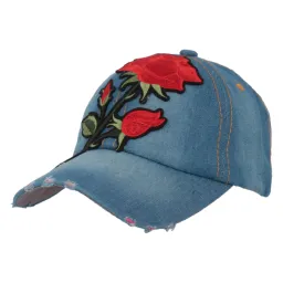 K156G Cotton Baseball Cap Woman With A Rose