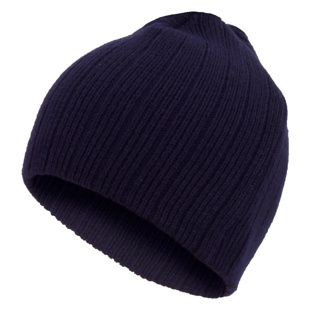 W307B Navy Winter Hat Beanie With Knitted Tight Haker