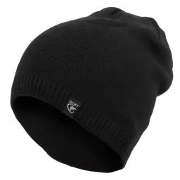 W392A Czarna Ciepła zimowa czapka męska beanie Polar Fashion®