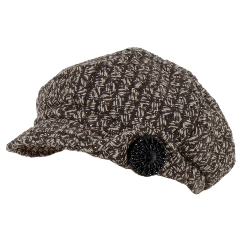 K73C Brown Fashionable Women'S Cotton Cap