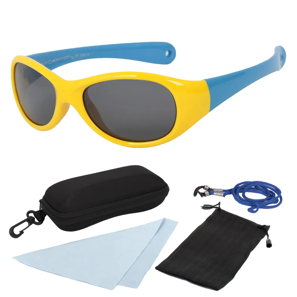 S8174 C10 Yellow Blue Flexible Sunglasses Children'S Polarized