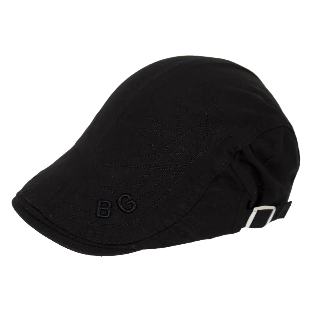 K220E Black Cap Men'S Flat Cap Cotton