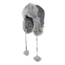 W161E Grey Eared Winter Hat With Insulated Fur Lining