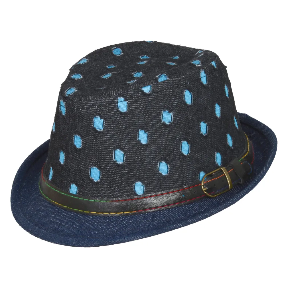 R186C Classic Hat Trilby Children'S W Dot With A Belt