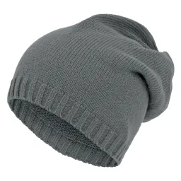 W342B Stalowa Zimowa czapka dzianinowa krasnal beanie