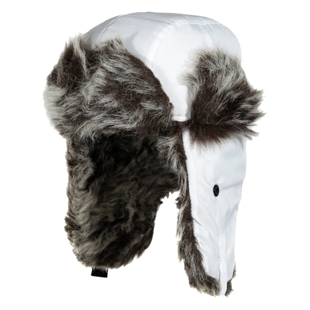 W79A White Waterproof Warm Eared Winter Hat