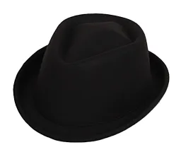 R240 Rocky Czarny klasyczny kapelusz trilby