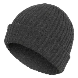 W178B Dark Grey Men'S Winter Hat Beanie With Knitted Warmth