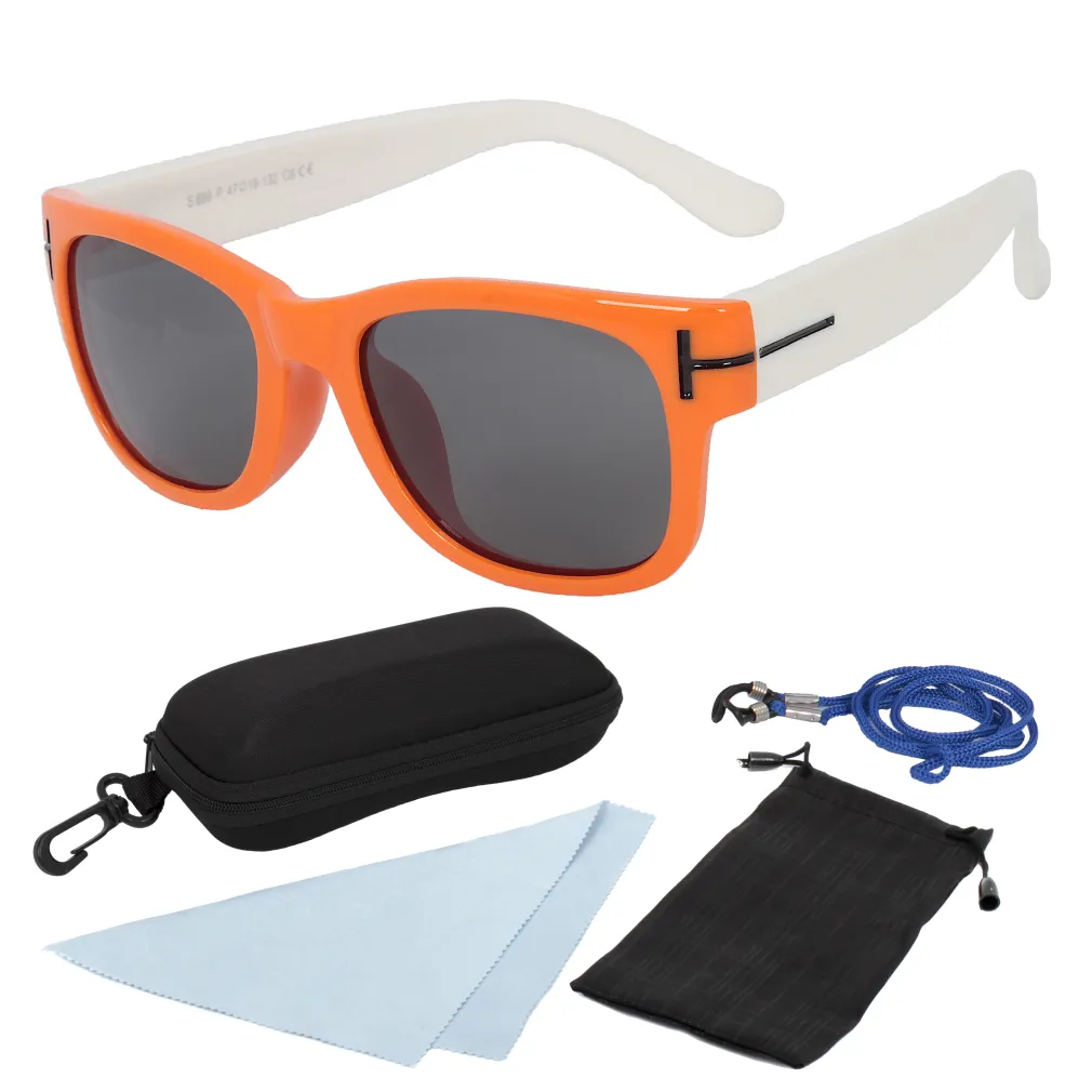 S899 C8 Orange White Flexible Sunglasses Children'S Polarized