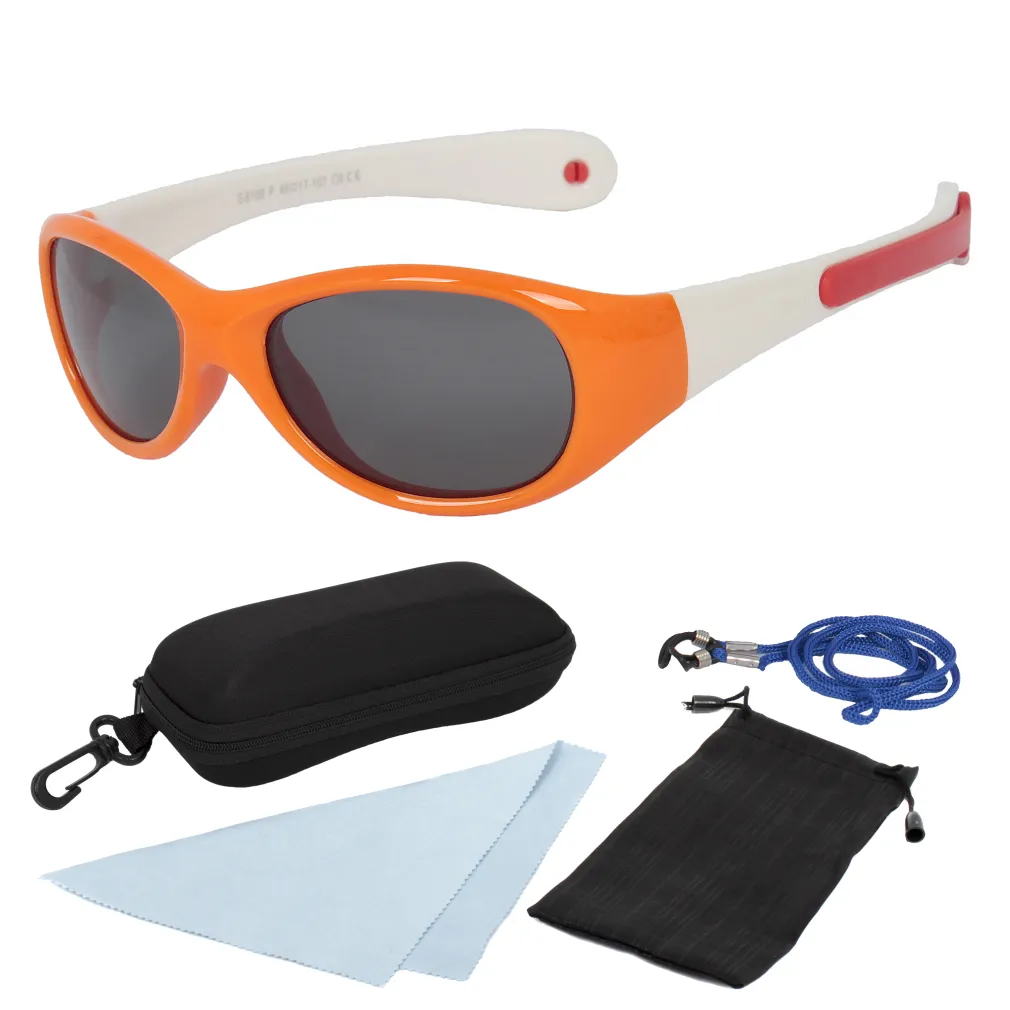 S8109 C8 Orange White Flexible Sunglasses Children'S Polarized