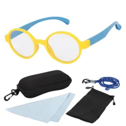 S8146 C10 Żółto Niebieskie Elastyczne okulary dziecięce korekcyjne zerówki