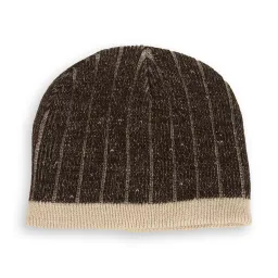 W39G Brown-Beige A Warm Winter Hat Knitted