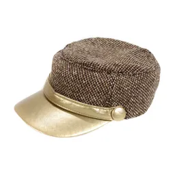 K54A Brown-Gold Patrol Cap Cotton