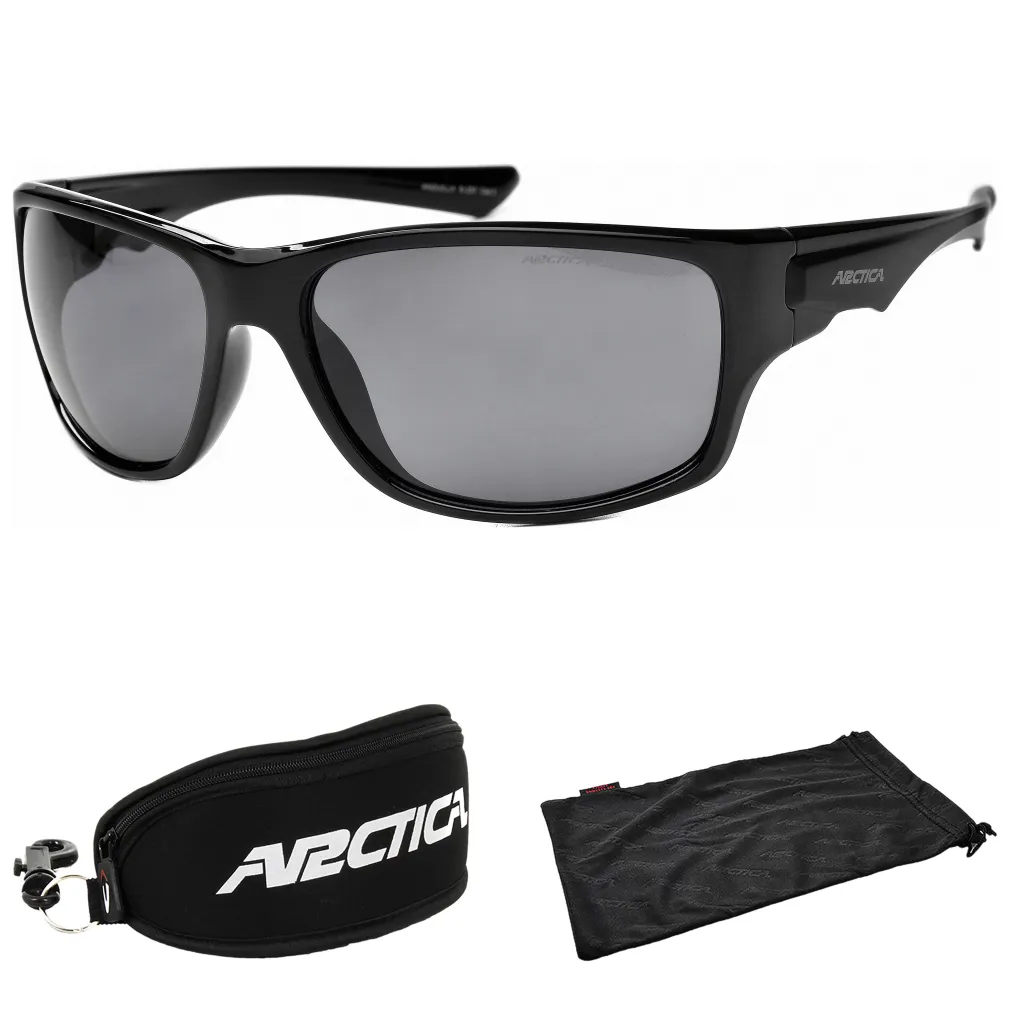 Arctica S257 Czarne ANGUILLA Okulary Przeciwsłoneczne Gratisy