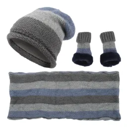 W375Dk Blue-Grey Women'S Winter Set Hat, Neck Scarf Gloves, Cashmere Wool, Polar Fashion