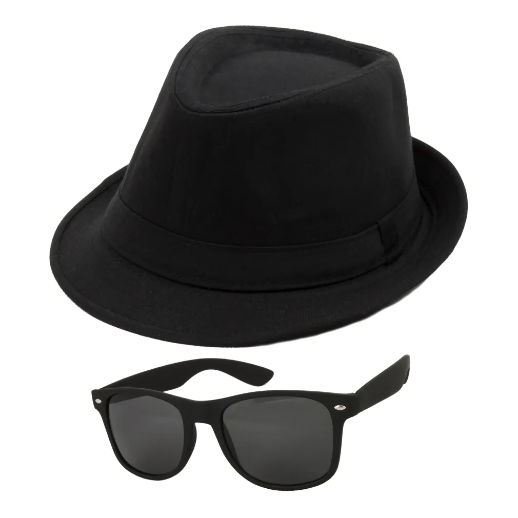 Zestaw Blues Brothers Kapelusz R103 Trilby Okulary Nerd