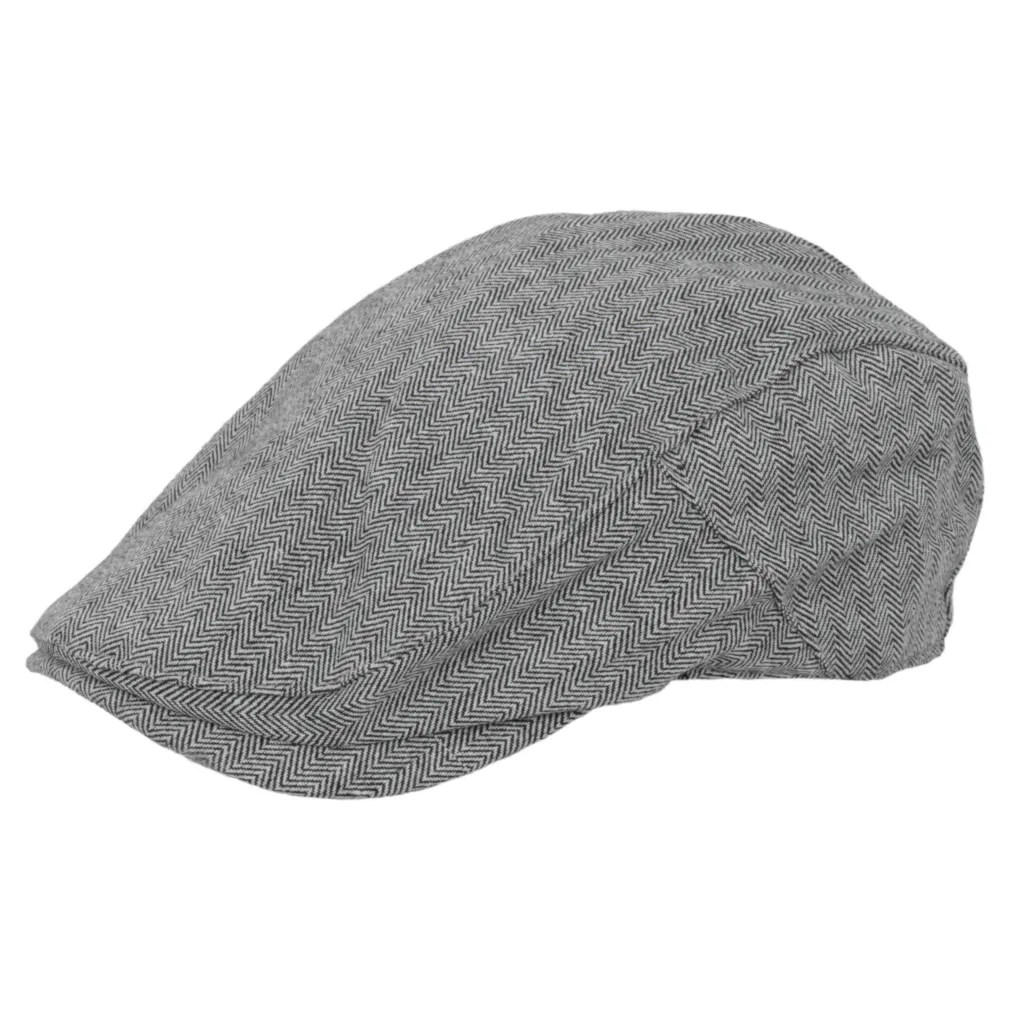 K155A Black Men'S Cotton Cap Herringbone