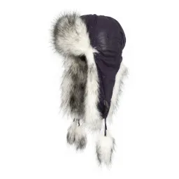 W128F Winter Eared Hat With A Soft Fur Trim