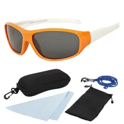 PJ1601B Pomarańczowo Białe Elastyczne okulary dziecięce z polaryzacją