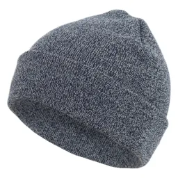 W466A  Czapka dzianinowa beanie niebieska melanż