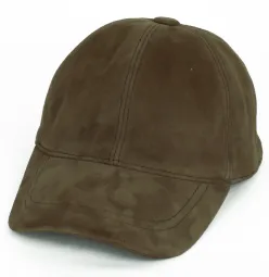 K205C Beige Leather Cotton Baseball Cap