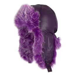 W162D Purple Eared Winter Hat Ortalion Insulated Fur