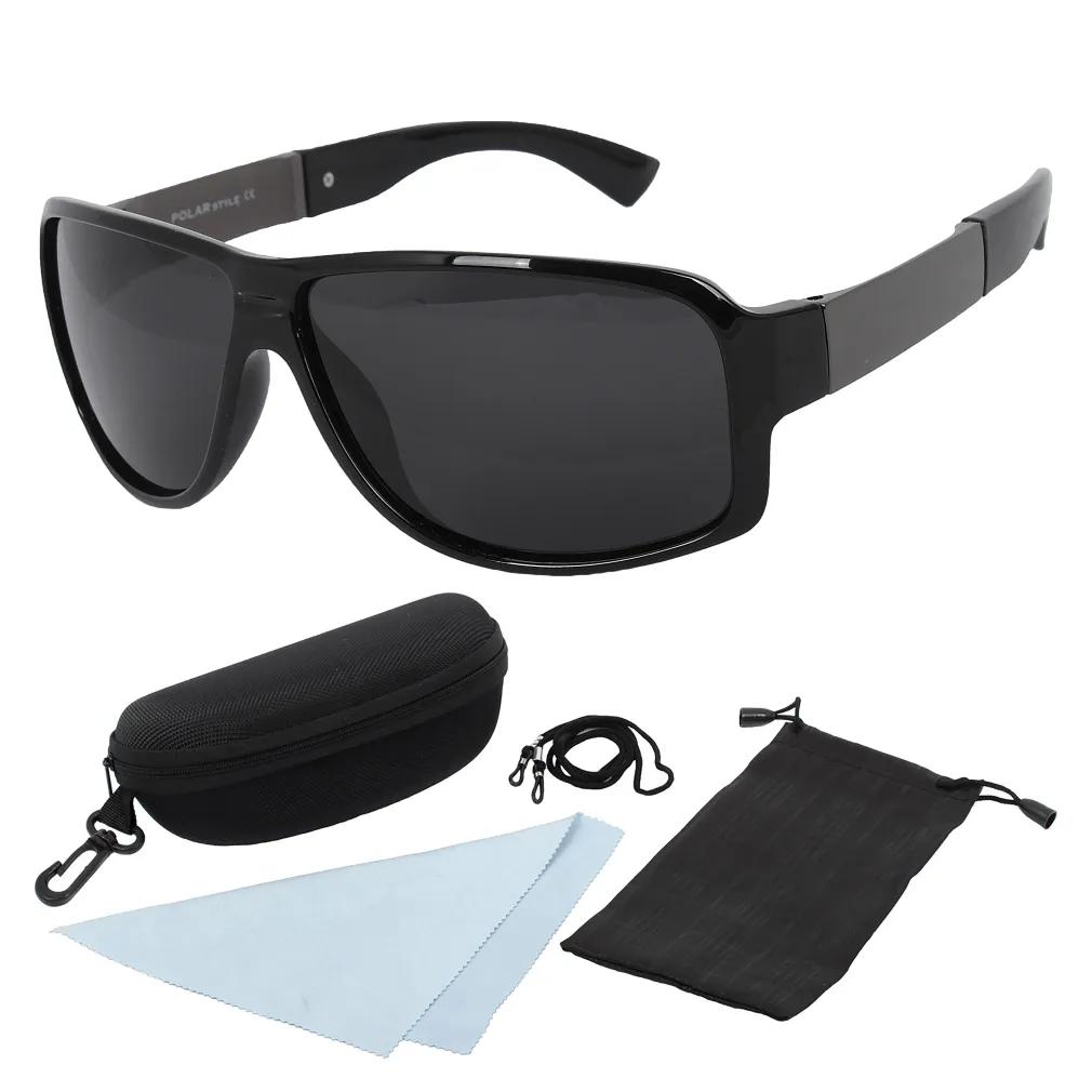 Polar Fashion F6102 C3 Black Shiny Polarized Sunglasses