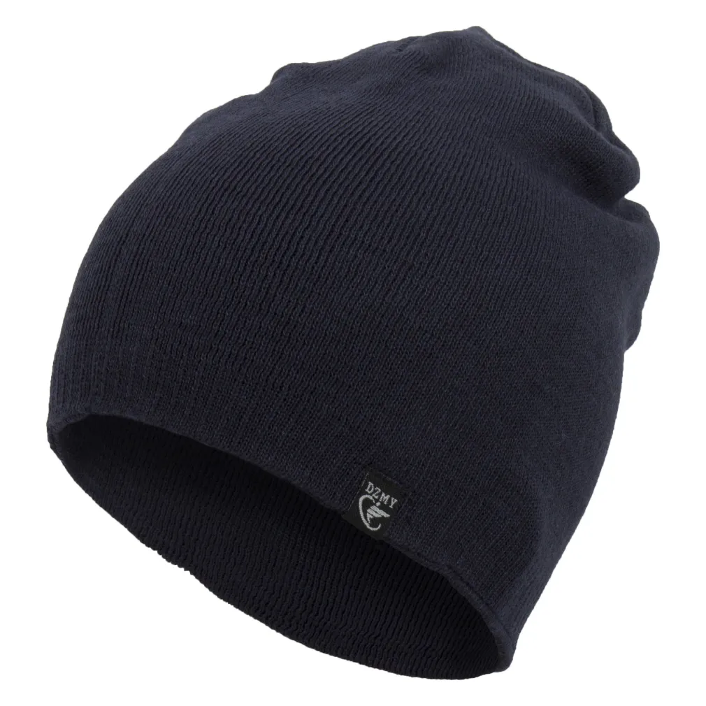 W392C Granatowa Ciepła zimowa czapka męska beanie Polar Fashion®