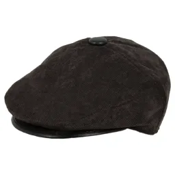 K91B Brown Men'S Corduroy Flat Cap Cotton Cap