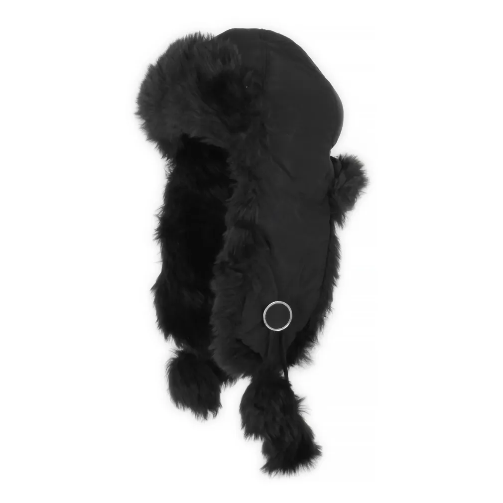 W99X Black Button A Warm Eared Winter Hat Long-Eared