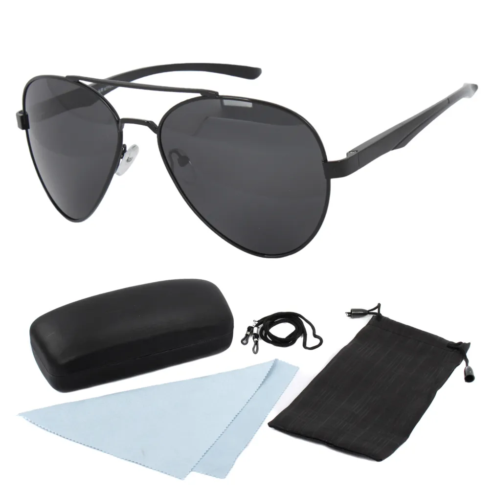 Polar Style P1045 C-1 Polaryzacyjne okulary przeciwsłoneczne aviator pilotki czarne