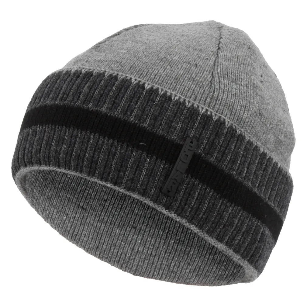 W303A Szaro-grafitowa Fisherman beanie Polar Fashion podwójnie ocieplana czapka zimowa męska Alkatraz